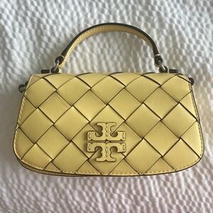 Tory Burch Britten Woven mini top handle